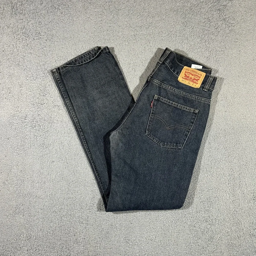 Levis Jeans Mens 30x30 Blue 511 Slim Straight Leg Denim Pants #3321